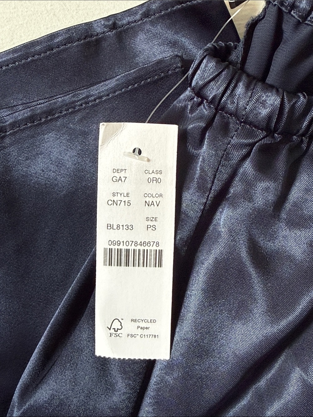J. Crew Navy Wide-Leg Satin Pants - Picture 6 of 6